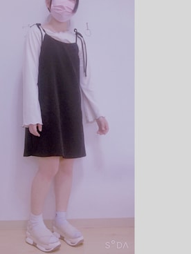 「NICE CLAUP（ナイスクラップ）のアイテム（ワンピース/ドレス）」を使った、かふぉんさん（レディース・155cm）の春コーディネート