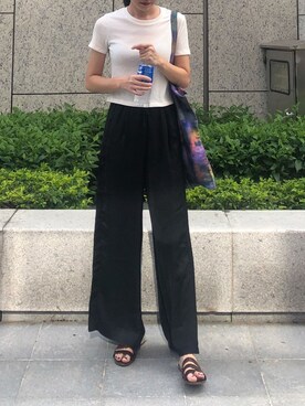 「MONKI（モンキ）のアイテム（バッグ）」を使った、Muffinseaさん（レディース・168cm）の夏コーディネート