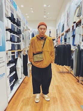 「oversize」｜「アイテム（ブルゾン）」を使った、Liamさん（メンズ・175cm）の春コーディネート