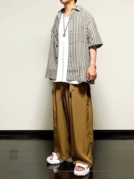 「FILA（フィラ）のアイテム（サンダル）」を使った、ヒデさん（メンズ・165cm）の夏コーディネート
