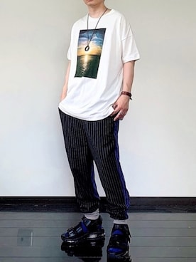 「GGD（ジージーディー）のアイテム（アクセサリー）」を使った、ヒデさん（メンズ・165cm）の夏コーディネート
