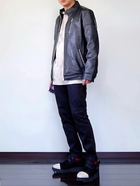 「BACK NUMBER（バックナンバー）のアイテム（スウェット）」を使った、ヒデさん（メンズ・165cm）の秋コーディネート