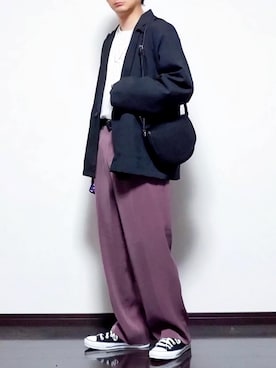 「kutir（クティール）のアソートプリントロンT（Tシャツ/カットソー）」を使った、ヒデさん（メンズ・165cm）の秋コーディネート