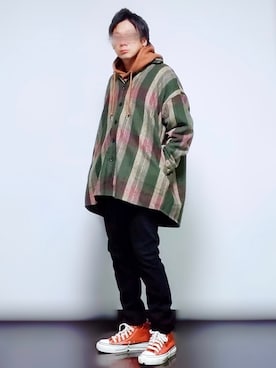 「チェック柄に恋してる」｜「アイテム（福袋/福箱）」を使った、ヒデさん（メンズ・165cm）の秋コーディネート