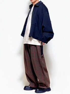 「BACK NUMBER（バックナンバー）のアイテム（スウェット）」を使った、ヒデさん（メンズ・165cm）の秋コーディネート