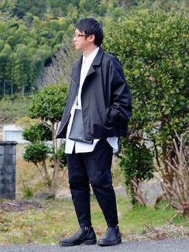 「Steven Alan（スティーブンアラン）のアイテム（ブーツ）」を使った、ヒデさん（メンズ・165cm）の冬コーディネート