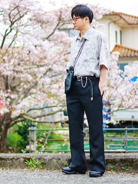 「CREARE LINO」｜「アイテム（ブーツ）」を使った、ヒデさん（メンズ・165cm）の春コーディネート