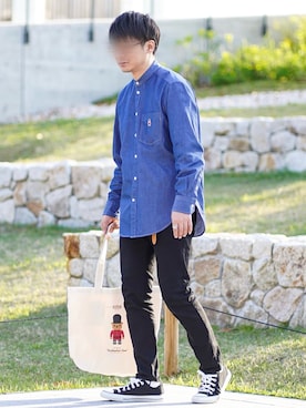 「Lui's（ルイス）のナローベルト（ベルト）」を使った、ヒデさん（メンズ・165cm）の春コーディネート