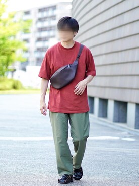 「antiqua（アンティカ）のアイテム（サンダル）」を使った、ヒデさん（メンズ・165cm）の夏コーディネート