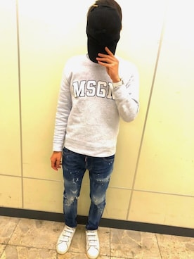 「MSGM（エムエスジーエム）のアイテム（スウェット）」を使った、サドル以外盗まれた人さん（メンズ・171cm）の秋コーディネート
