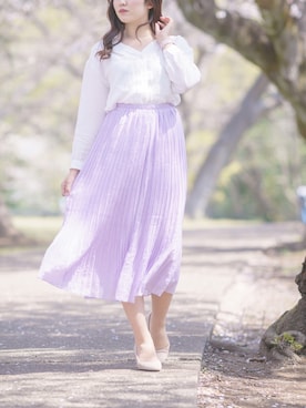 「花見コーデ」｜「アイテム（パンプス）」を使った、Runaさん（レディース・163cm）の春コーディネート