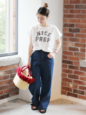 「RIDING HIGH（ライディングハイ）のアイテム」を使った、etsukoさん（レディース・155cm）の春コーディネート