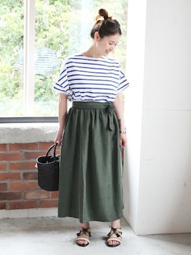 「LEMINOR（ルミノール）のアイテム」を使った、etsukoさん（レディース・155cm）の夏コーディネート