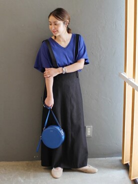 etsukoさんの「TRギャバピンストジャンパースカート#」を使ったコーディネート