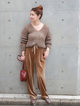 「JOURNAL STANDARD（ジャーナルスタンダード）のベルベット ギャザーパンツ_#（その他パンツ）」を使った、etsukoさん（レディース・155cm）の夏コーディネート