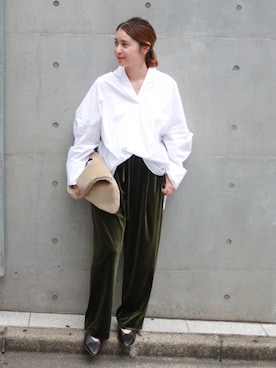 「JOURNAL STANDARD（ジャーナルスタンダード）のベルベット ギャザーパンツ_#（その他パンツ）」を使った、etsukoさん（レディース・155cm）の夏コーディネート
