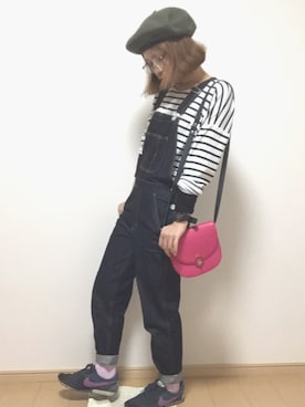 「MOUSSY（マウジー）のアイテム（サロペット/オーバーオール）」を使った、ういさん（レディース・160cm）の春コーディネート