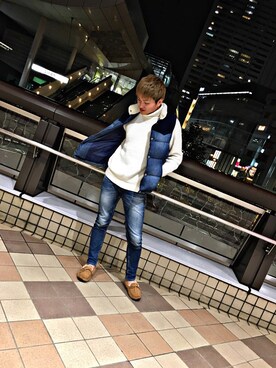 「BAYFLOW(BAYFLOW)」｜「アイテム（モカシン/デッキシューズ）」を使った、ゆーたさん（メンズ・172cm）の秋コーディネート
