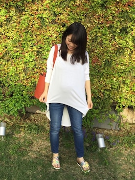 「白トップス」｜ORientalTRaffic仙台店さん（レディース・165cm）の夏コーディネート