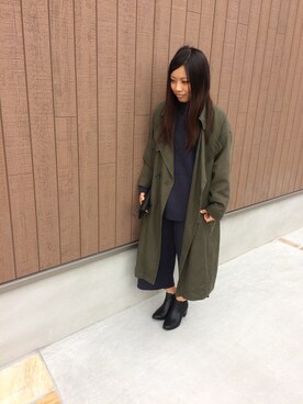 「ドラフトアングリッド」｜「アイテム（トレンチコート）」を使った、chii.112さん（レディース・153cm）の春コーディネート