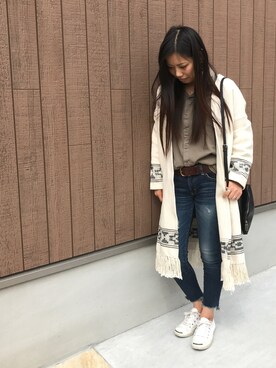 「ドラフトアングリッド」｜「アイテム（その他アウター）」を使った、chii.112さん（レディース・153cm）の春コーディネート