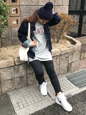 「Ungrid（アングリッド）の 【Casual】ｳﾞｨﾝﾃｰｼﾞGｼﾞｬﾝ （デニムジャケット）」を使った、chii.112さん（レディース・153cm）の秋コーディネート