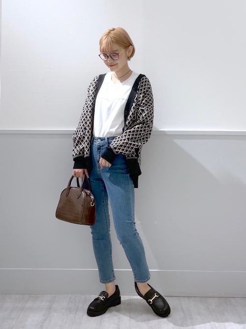 Global Work 上小田井ちゃんりなさんのカーディガン ボレロを使ったコーディネート Zozotown