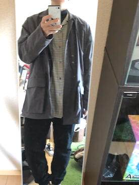 「THEE（シー）のアイテム（ジャケット/アウター）」を使った、サトウさん。さん（メンズ・172cm）の春コーディネート