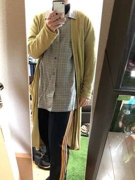 「markaware（マーカウェア）のアイテム（Tシャツ/カットソー）」を使った、サトウさん。さん（メンズ・172cm）の春コーディネート