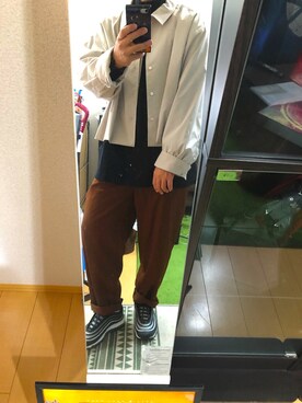 「THEE（シー）のアイテム（パンツ）」を使った、サトウさん。さん（メンズ・172cm）の冬コーディネート
