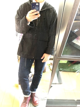 「markaware（マーカウェア）のアイテム（ブーツ）」を使った、サトウさん。さん（メンズ・172cm）の冬コーディネート