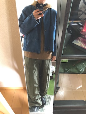 「THEE（シー）のアイテム（パーカー）」を使った、サトウさん。さん（メンズ・172cm）の春コーディネート
