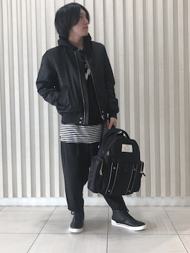 「instagramフォローお願いします」｜「アイテム（ブルゾン）」を使った、kojiさん（メンズ・172cm）の冬コーディネート