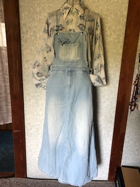「RETRO GIRL（レトロガール）のアイテム（ジャンパースカート）」を使った、Ayumi☆さん（レディース・151cm）の春コーディネート