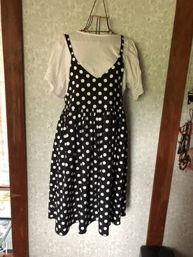 「RETRO GIRL（レトロガール）のアイテム（ジャンパースカート）」を使った、Ayumi☆さん（レディース・151cm）の夏コーディネート