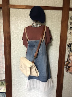 「RETRO GIRL（レトロガール）のアイテム（ハンチング/ベレー帽）」を使った、Ayumi☆さん（レディース・151cm）の夏コーディネート