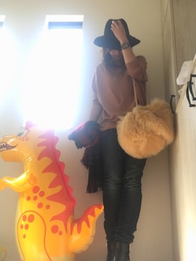 「CECIL McBEE（セシルマクビー）のアイテム（帽子）」を使った、reiさん（レディース・160cm）の秋コーディネート