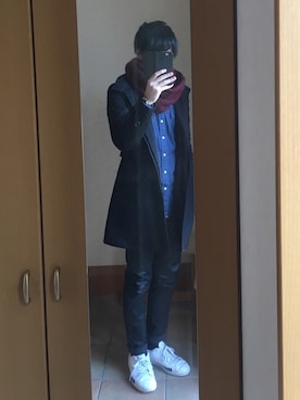 「アイテム（ステンカラーコート）」を使った、yuuking（ユウキング）さん（メンズ・171cm・10代）の冬コーディネート
