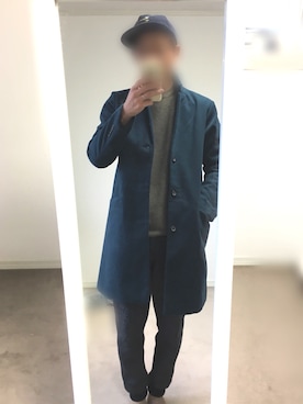 「ワッフルニット」｜「アイテム（ジャケット/アウター）」を使った、RINさん（メンズ・180cm）の冬コーディネート