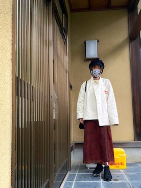 「GU（ジーユー）のアイテム（ノーカラージャケット）」を使った、u_uさん（レディース・157cm）の秋コーディネート