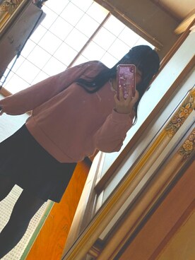 「わからないのアイテム（ニット/セーター、ピンク系）」を使った、macoさん（レディース・150cm）の春コーディネート