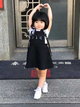 「LOVFEE（ラッフィ）のアイテム」を使った、Camille Liaoさん（キッズ・100cm）の冬コーディネート
