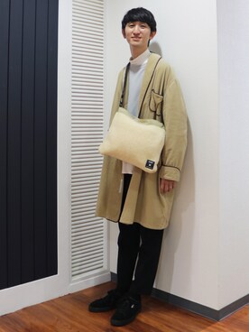 「EN ROUTE（アンルート）のアイテム（スラックス）」を使った、tune-is-a-penさん（メンズ・175cm）の冬コーディネート