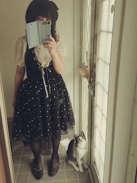 「axes femme（アクシーズファム）のアイテム（ジャンパースカート）」を使った、るあさん（レディース・156cm）の夏コーディネート