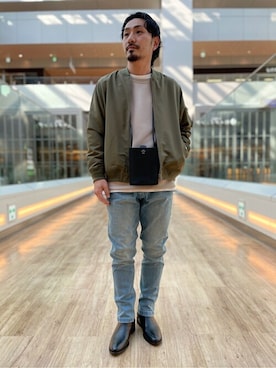 「417 EDIFICE（フォーワンセブンエディフィス）のアイテム（ブルゾン）」を使った、daiさん（メンズ・171cm）の春コーディネート