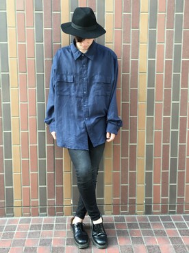 「semantic design（セマンティックデザイン）のアイテム（帽子）」を使った、クリスさん（メンズ・178cm）の秋コーディネート