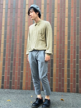 「BEAMS（ビームス）のアイテム（ハンチング/ベレー帽）」を使った、クリスさん（メンズ・178cm）の秋コーディネート