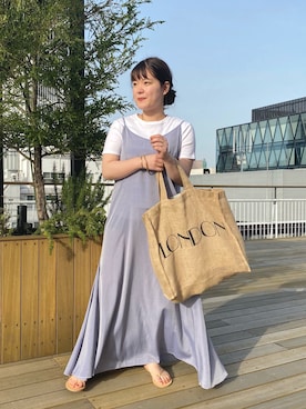 「SHENERY（シーナリー）のマーメイドキャミドレス（One piece dress、ブラック系）」を使った、KITAHARAさん（レディース・152cm）の夏コーディネート