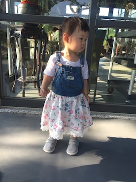 「OSHKOSH（オシュコシュ）のアイテム（ワンピース/ドレス）」を使った、黃小樂さん（キッズ・80cm）の春コーディネート
