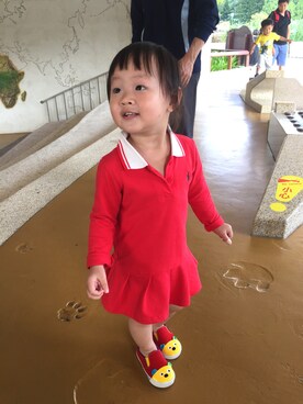 「POLO（ポロ）のアイテム（ワンピース/ドレス）」を使った、黃小樂さん（キッズ・80cm）の秋コーディネート